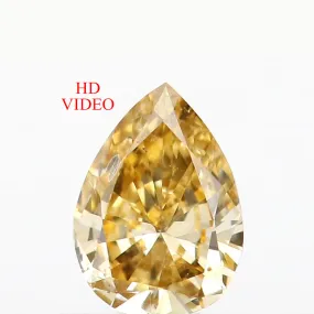 0.16 Ct Natural Loose Diamond Pear Yellow Color SI1 Clarity 4.85 MM L8638