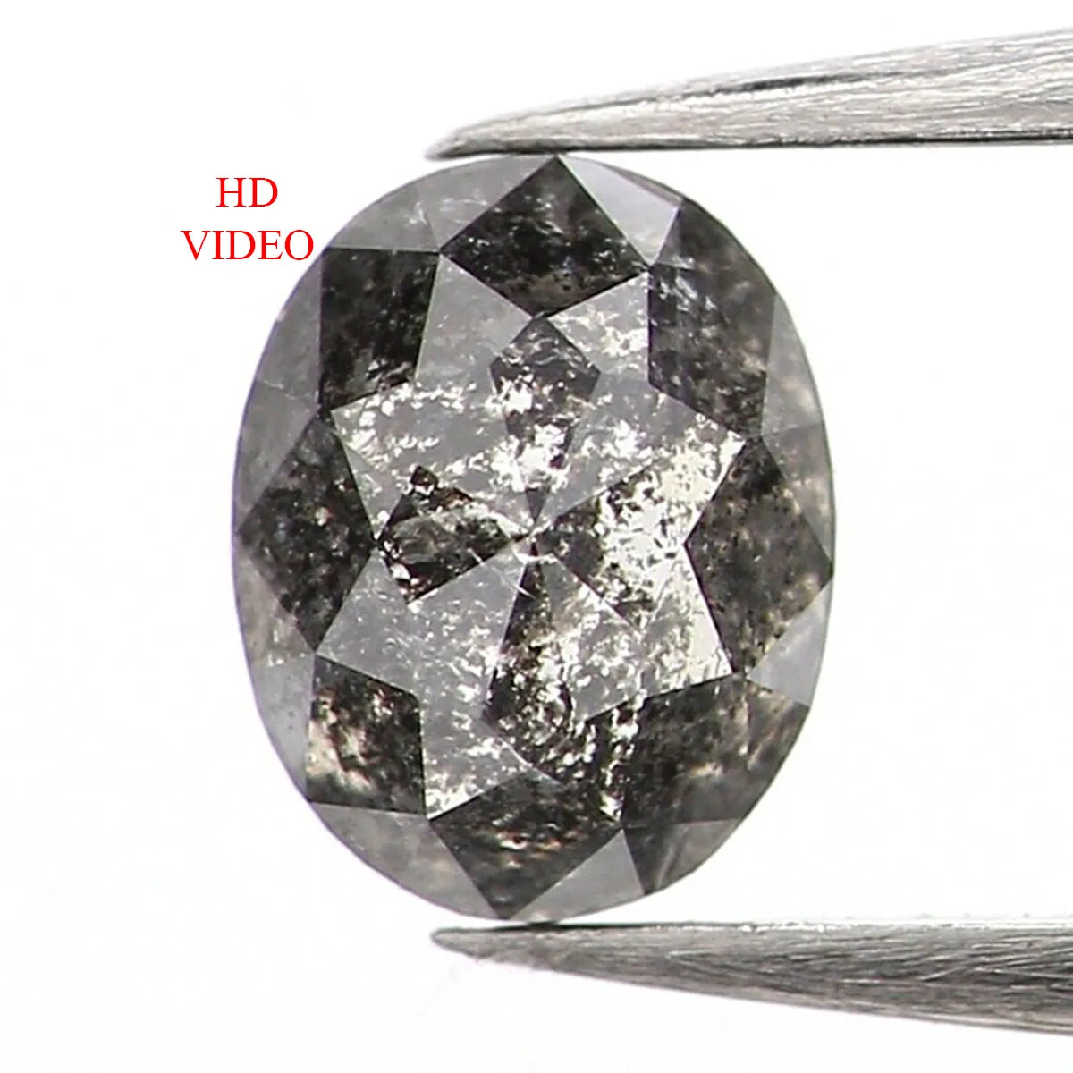 0.37 Ct Natural Loose Diamond, Oval Diamond, Black Diamond, Grey Diamond, Salt and Pepper Diamond, Antique Diamond, Real Diamond