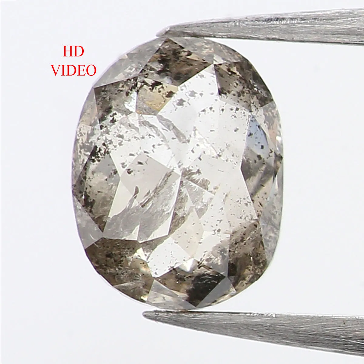 0.37 Ct Natural Loose Diamond, Oval Diamond, Black Diamond, Grey Diamond, Salt and Pepper Diamond, Antique Diamond, Real Diamond