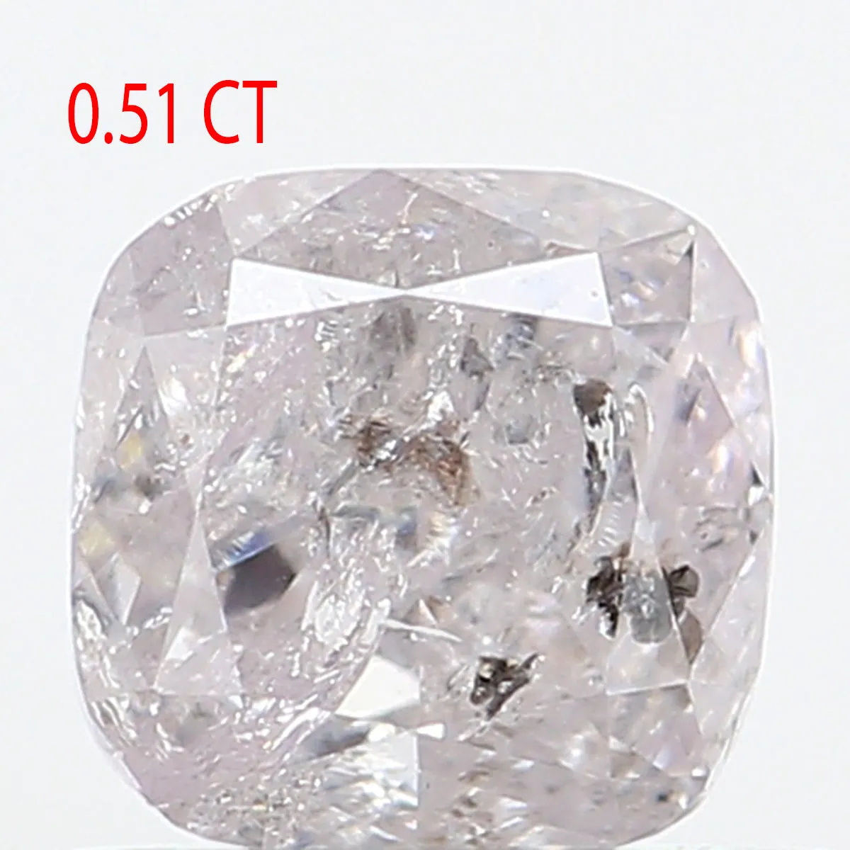 0.51 Ct Natural Loose Diamond, Cushion Diamond, Faint Pink Diamond, Polished Diamond, Real Diamond, Rustic Diamond, Antique Diam