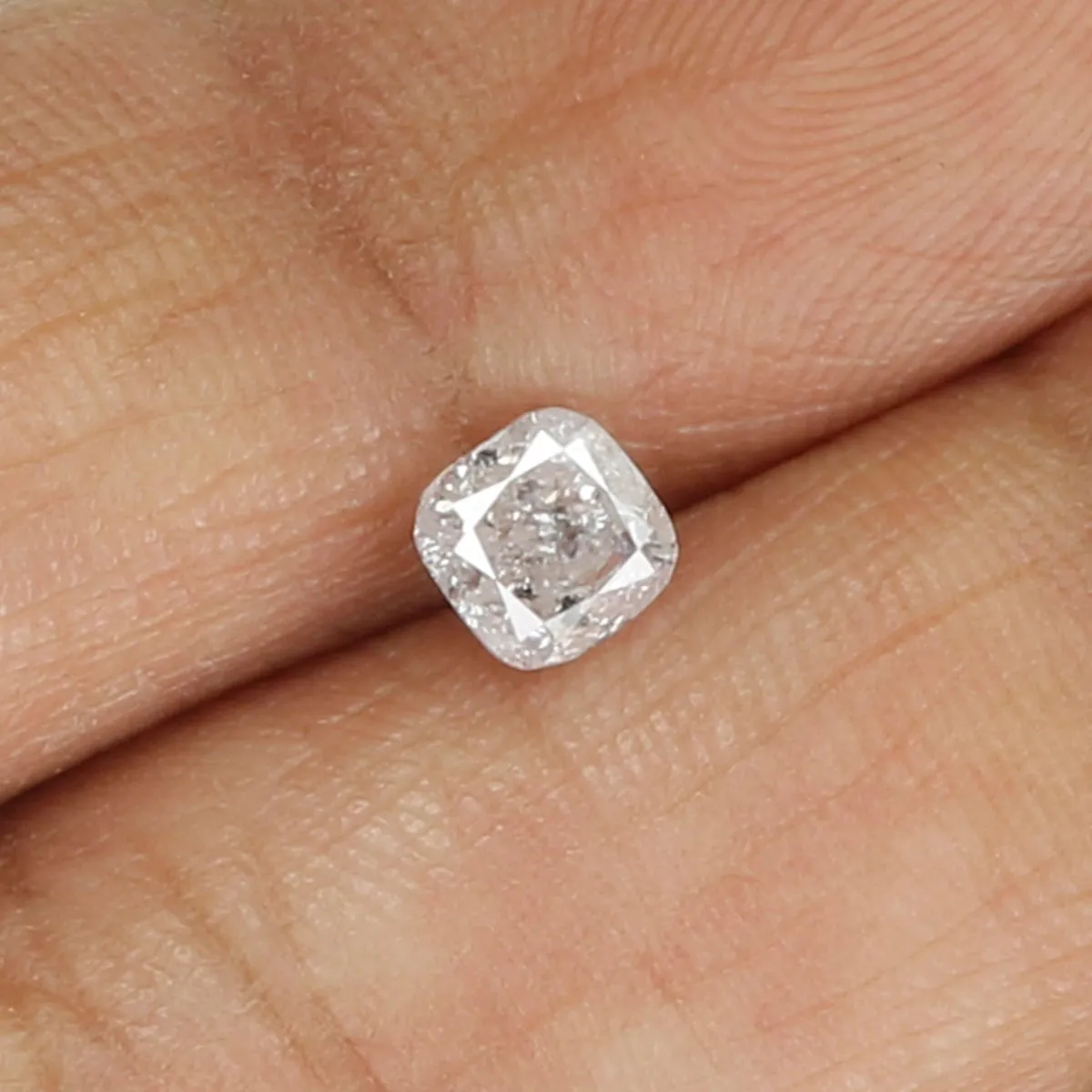 0.51 Ct Natural Loose Diamond, Cushion Diamond, Faint Pink Diamond, Polished Diamond, Real Diamond, Rustic Diamond, Antique Diam