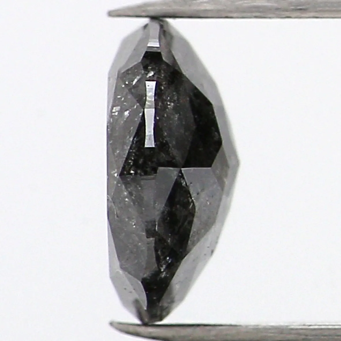 0.72 Ct Natural Loose Diamond, Round Rose Cut Diamond, Black Diamond, Gray Diamond, Salt and Pepper Diamond, Rose Cut Diamond L6