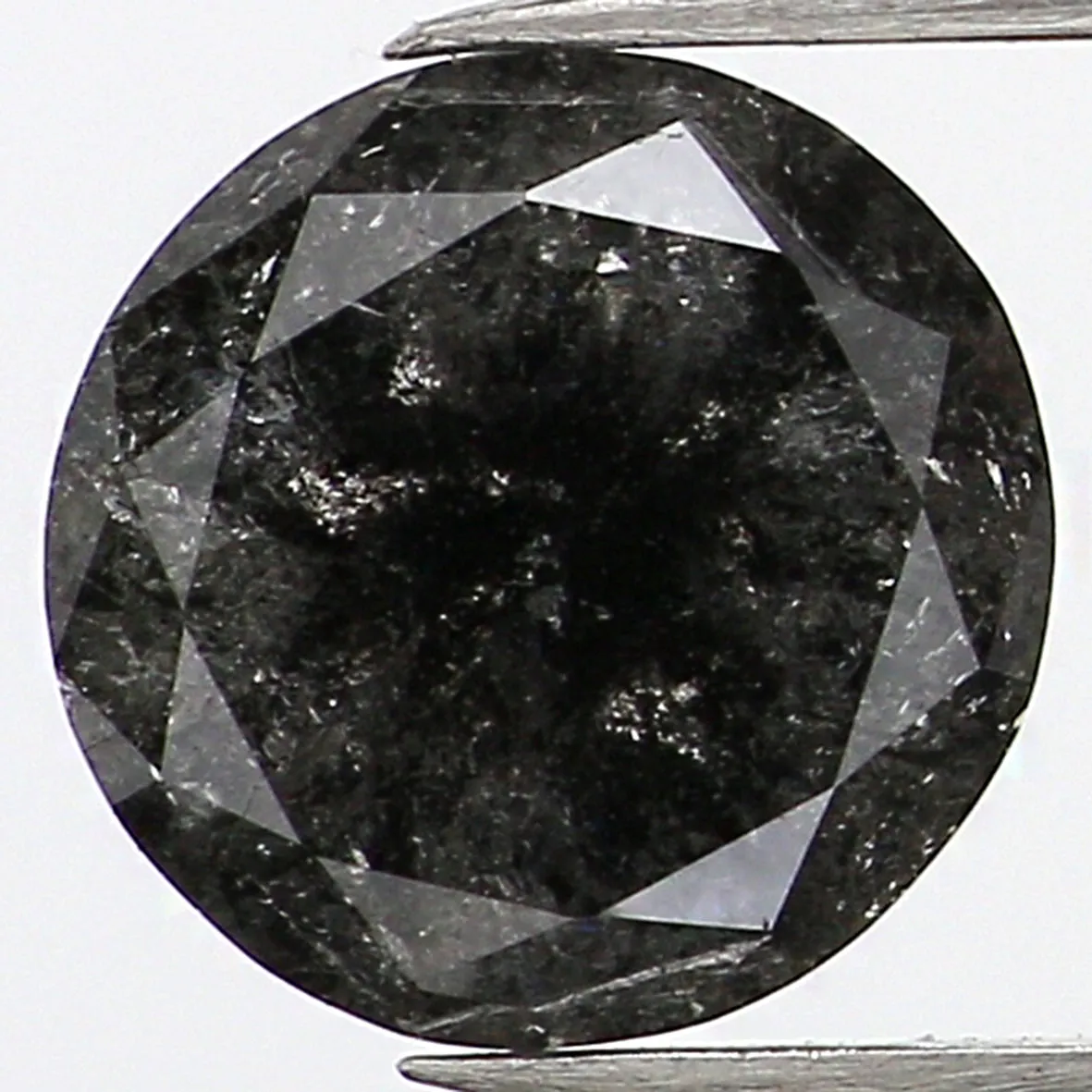 0.72 Ct Natural Loose Diamond, Round Rose Cut Diamond, Black Diamond, Gray Diamond, Salt and Pepper Diamond, Rose Cut Diamond L6