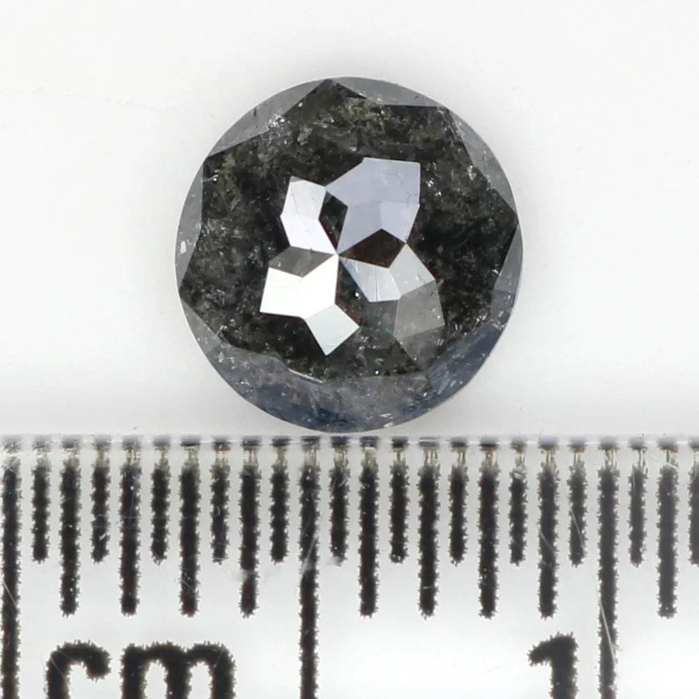 0.72 Ct Natural Loose Diamond, Round Rose Cut Diamond, Black Diamond, Gray Diamond, Salt and Pepper Diamond, Rose Cut Diamond L6