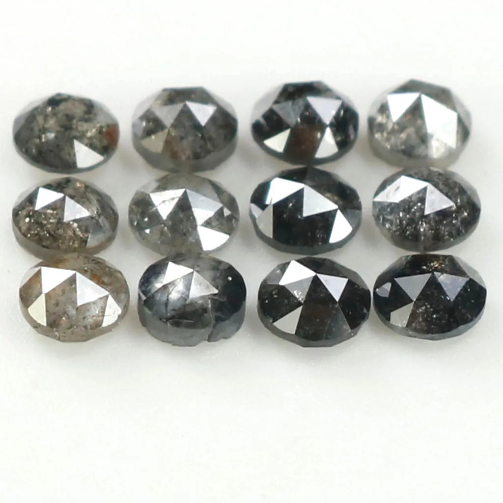 0.91 Ct Natural Loose Diamond, Round Rose Cut Diamond, Black Diamond, Gray Diamond, Salt and Pepper Diamond, Rose Cut Diamond L7