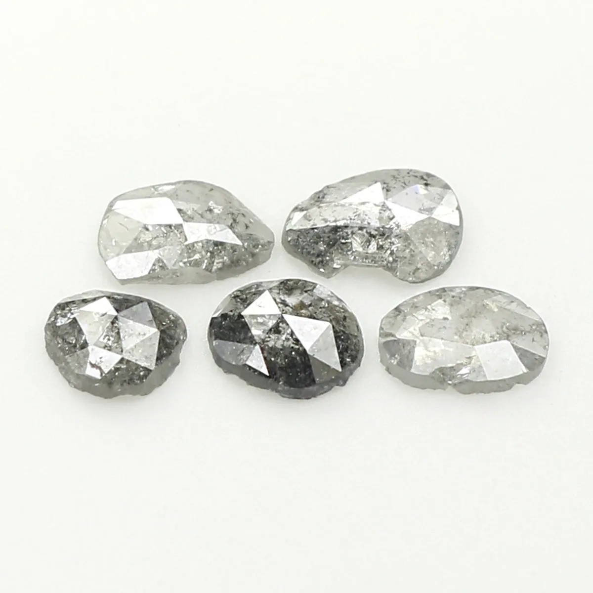 0.94 Ct Natural Loose Diamond, Slice Diamond, Salt And Pepper Diamond, Black Gray Diamond, Polki Diamond, Irregular Diamond, KR2