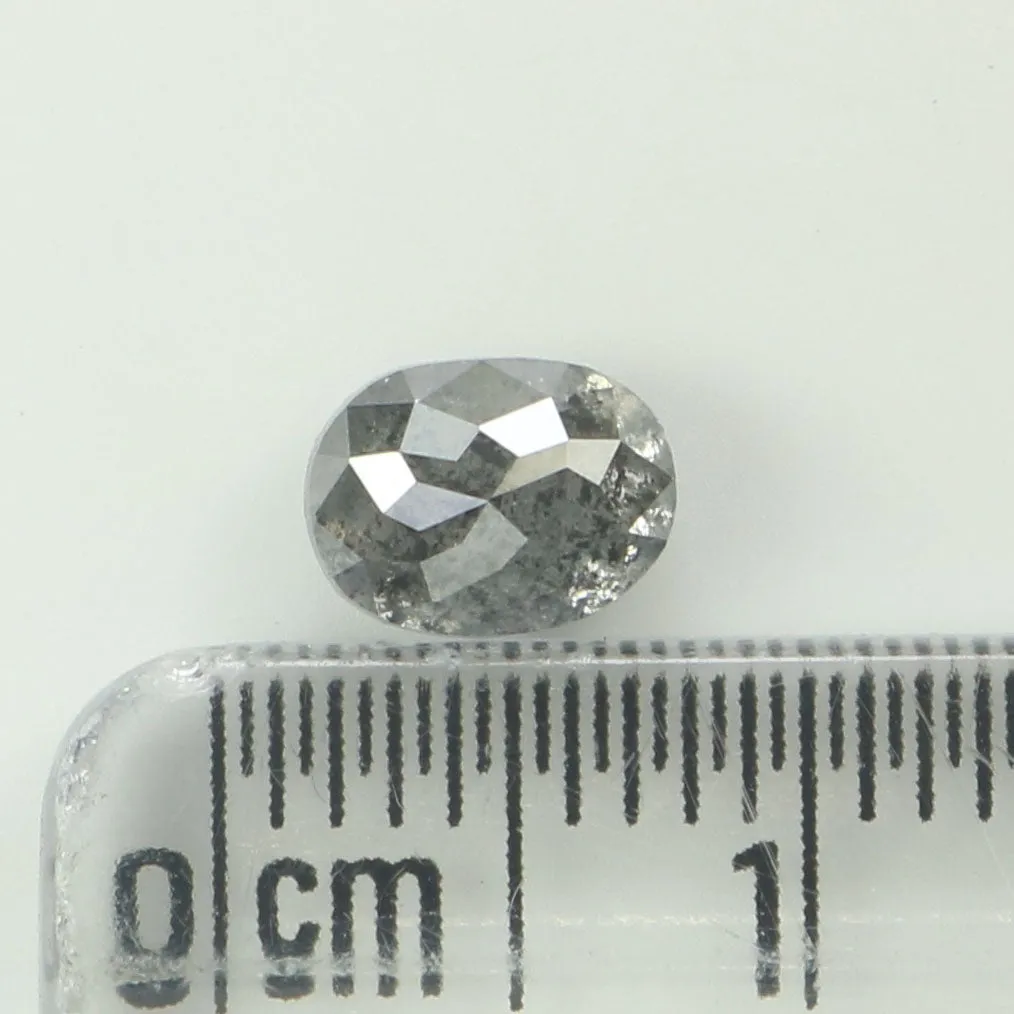 1.04 Ct Natural Loose Oval Shape Diamond Black Color Oval Cut Diamond 6.30 MM Natural Loose Salt And Pepper Oval Shape Diamond Q