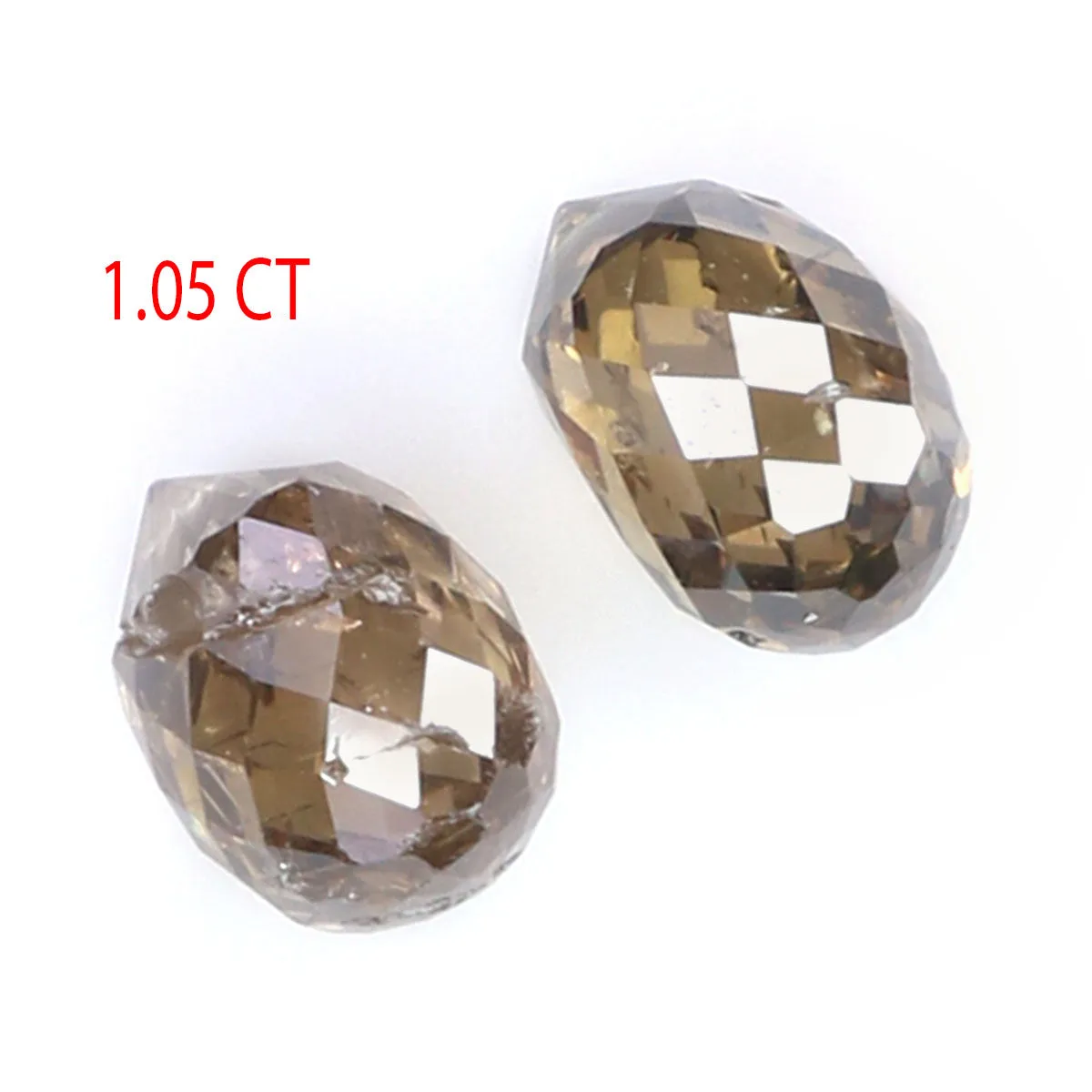 1.05 Ct Natural Loose Briolette Shape Diamond Brown Color Drop Diamond 3.40 MM Natural Loose Brown Color Diamond Briolette Cut D