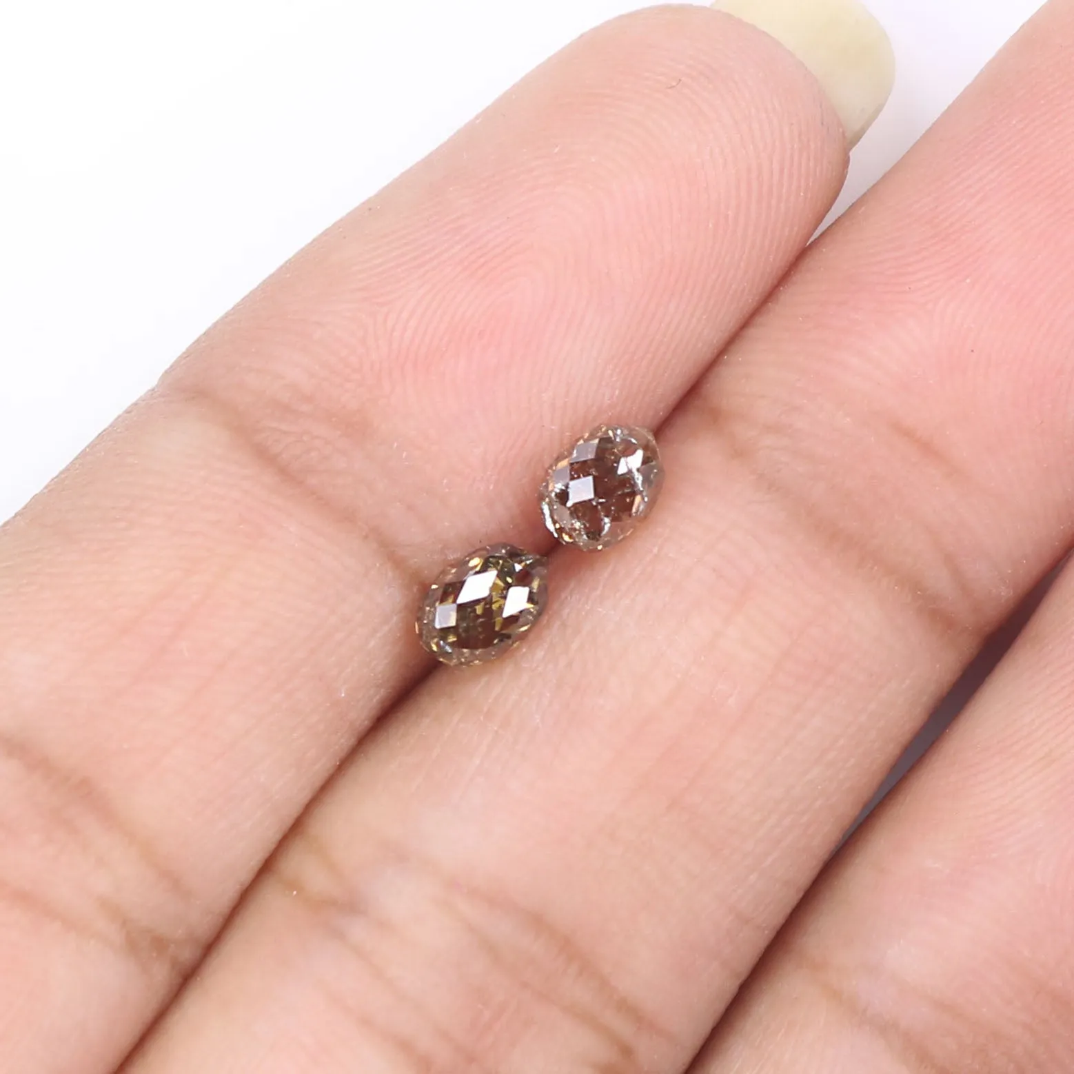 1.05 Ct Natural Loose Briolette Shape Diamond Brown Color Drop Diamond 3.40 MM Natural Loose Brown Color Diamond Briolette Cut D