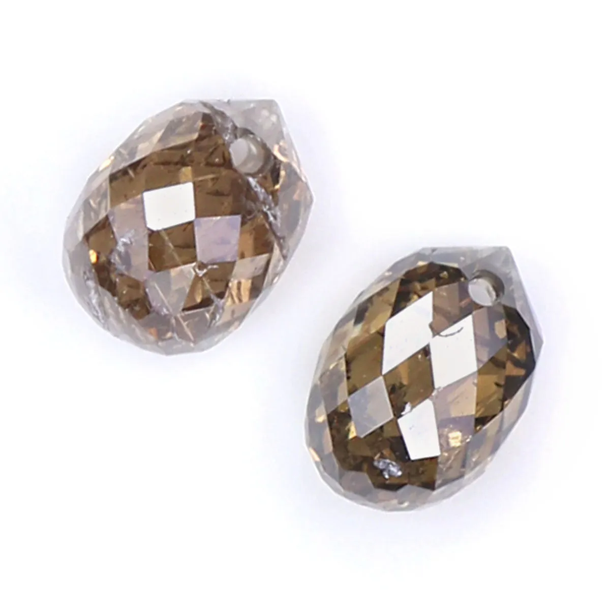 1.05 Ct Natural Loose Briolette Shape Diamond Brown Color Drop Diamond 3.40 MM Natural Loose Brown Color Diamond Briolette Cut D