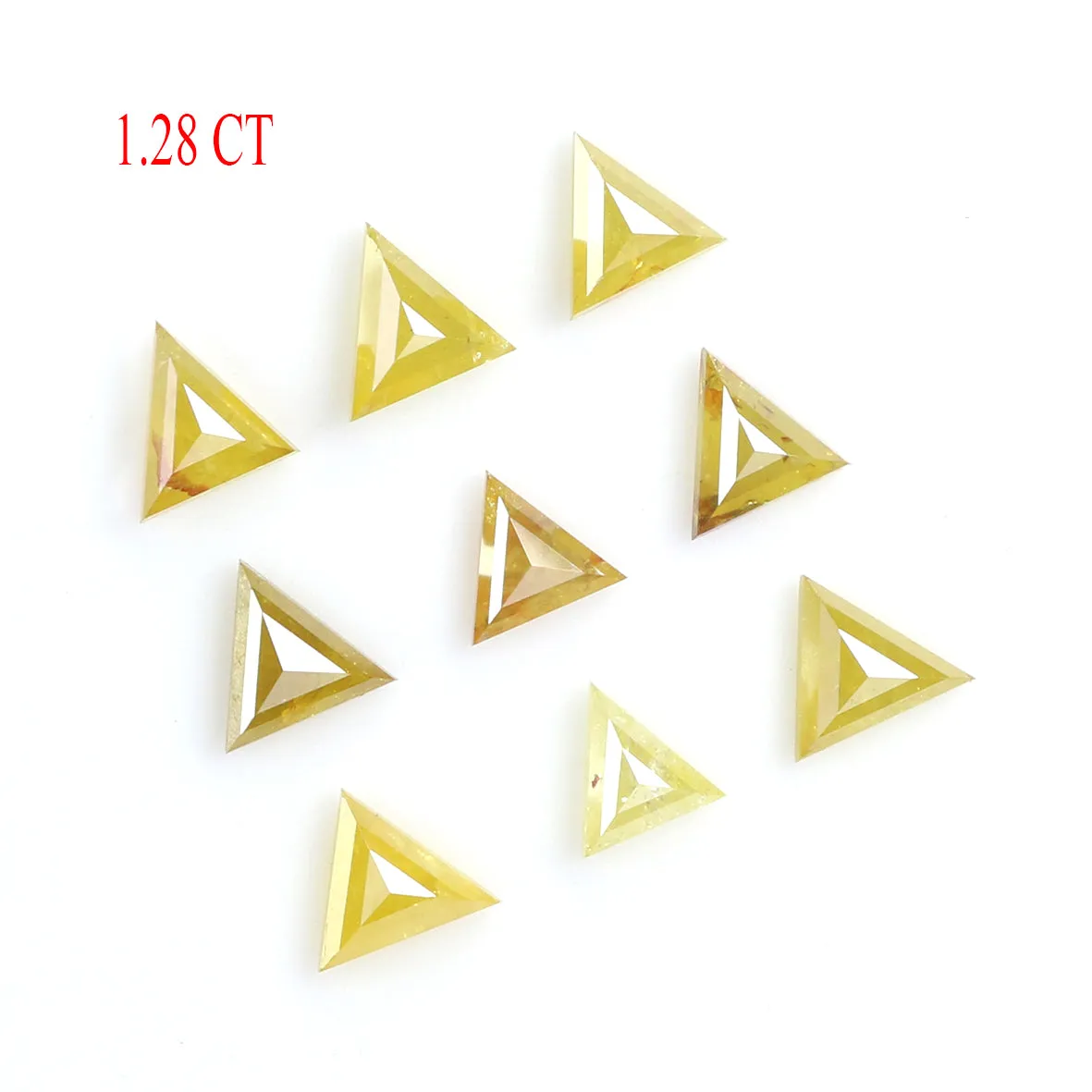 1.28 CT Natural Loose Triangle Shape Diamond Yellow Color Triangle Diamond 3.40 MM Natural Yellow Diamond Triangle Rose Cut Diam