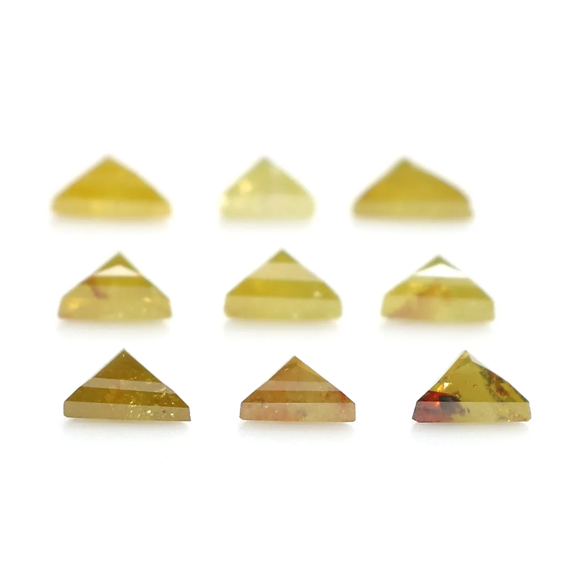 1.28 CT Natural Loose Triangle Shape Diamond Yellow Color Triangle Diamond 3.40 MM Natural Yellow Diamond Triangle Rose Cut Diam