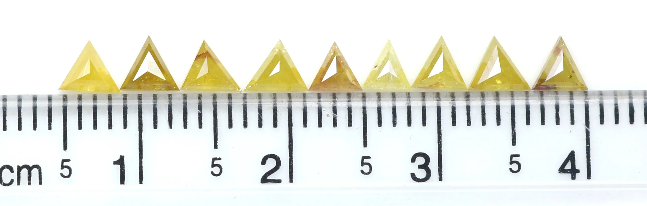 1.28 CT Natural Loose Triangle Shape Diamond Yellow Color Triangle Diamond 3.40 MM Natural Yellow Diamond Triangle Rose Cut Diam