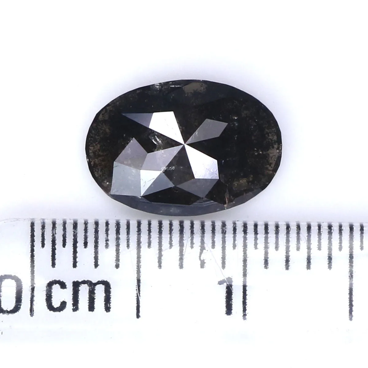 1.33 CT Natural Loose Oval Shape Diamond Salt And Pepper Oval Rose Cut Diamond 9.30 MM Black Grey Color Oval Shape Rose Cut Diam