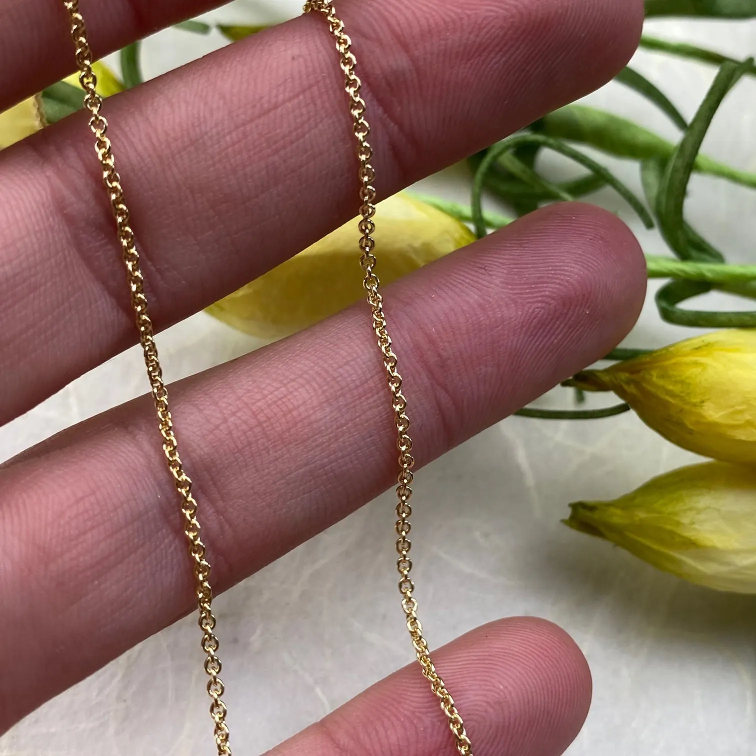 14k Yellow Gold Sturdy and Dainty Chain