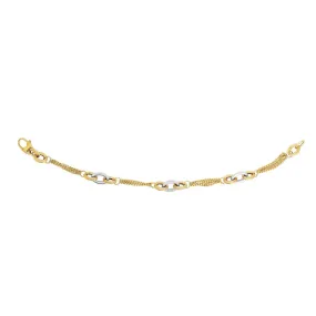 14k Yellow Gold Triple Stranded Gourmette Chain Bracelet, 7.5