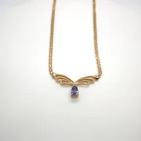 14KT Yellow Gold Tanzanite Necklace