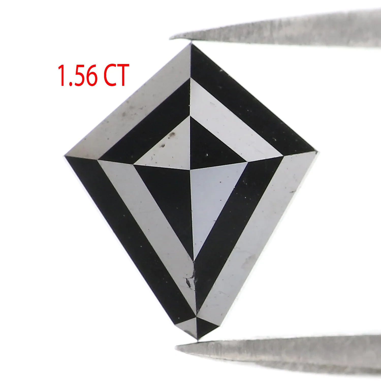 1.56 Ct Natural Loose Kite Shape Diamond Black Color Kite Shape Diamond 9.30 MM Natural Loose Black Diamond Kite Rose Cut Diamon