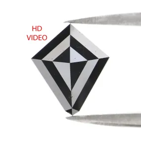 1.56 Ct Natural Loose Kite Shape Diamond Black Color Kite Shape Diamond 9.30 MM Natural Loose Black Diamond Kite Rose Cut Diamon