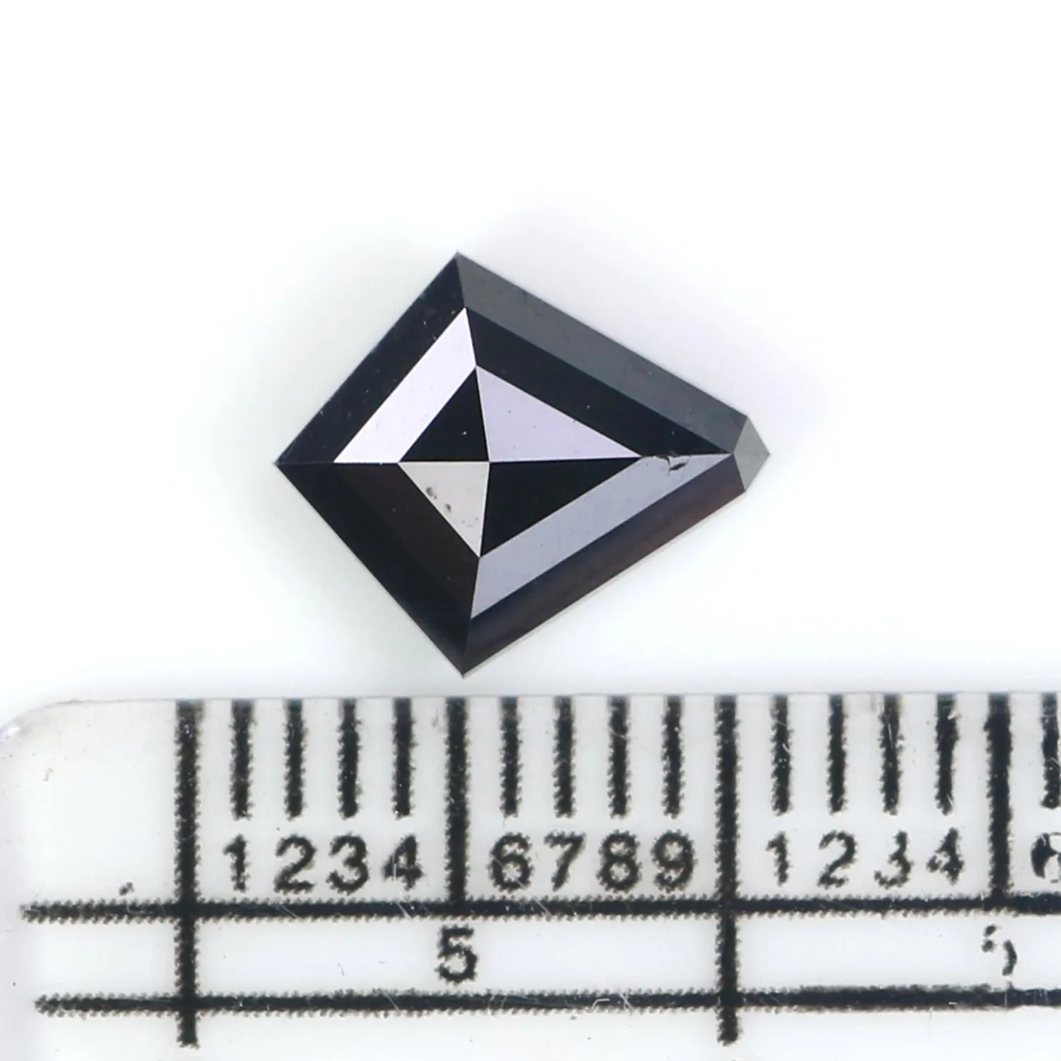 1.56 Ct Natural Loose Kite Shape Diamond Black Color Kite Shape Diamond 9.30 MM Natural Loose Black Diamond Kite Rose Cut Diamon