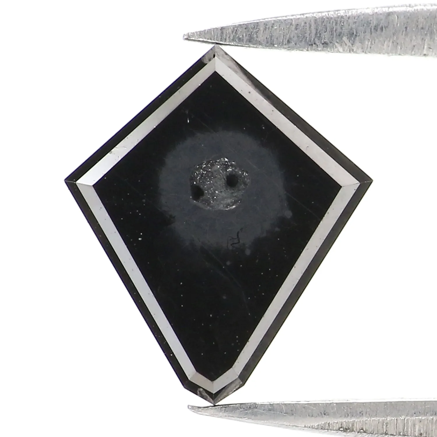 1.56 Ct Natural Loose Kite Shape Diamond Black Color Kite Shape Diamond 9.30 MM Natural Loose Black Diamond Kite Rose Cut Diamon