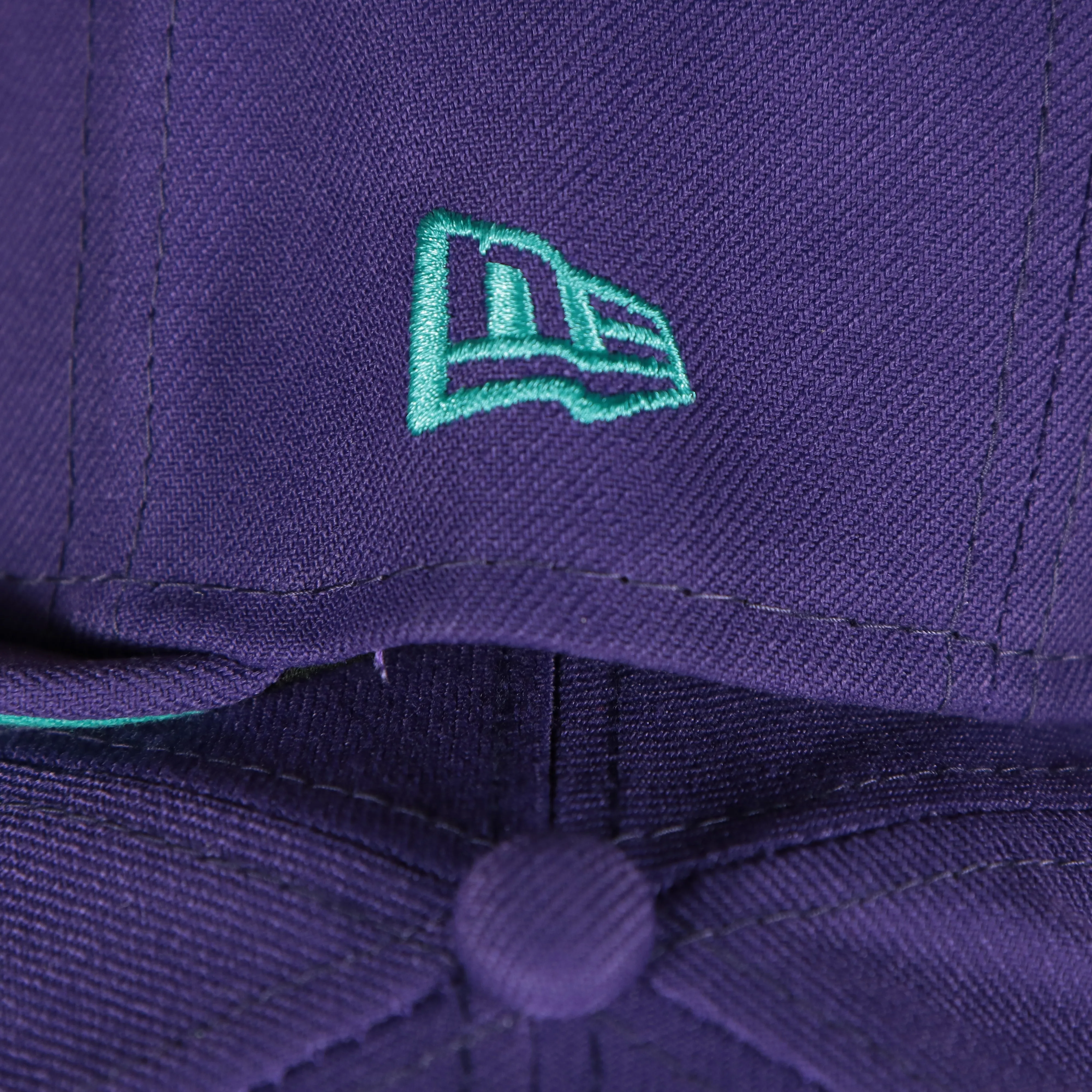 2001 World Series Arizona Diamondbacks Cooperstown Grape 5 Side Patch Fitted | Purple 59Fifty Teal Bottom Fitted Cap