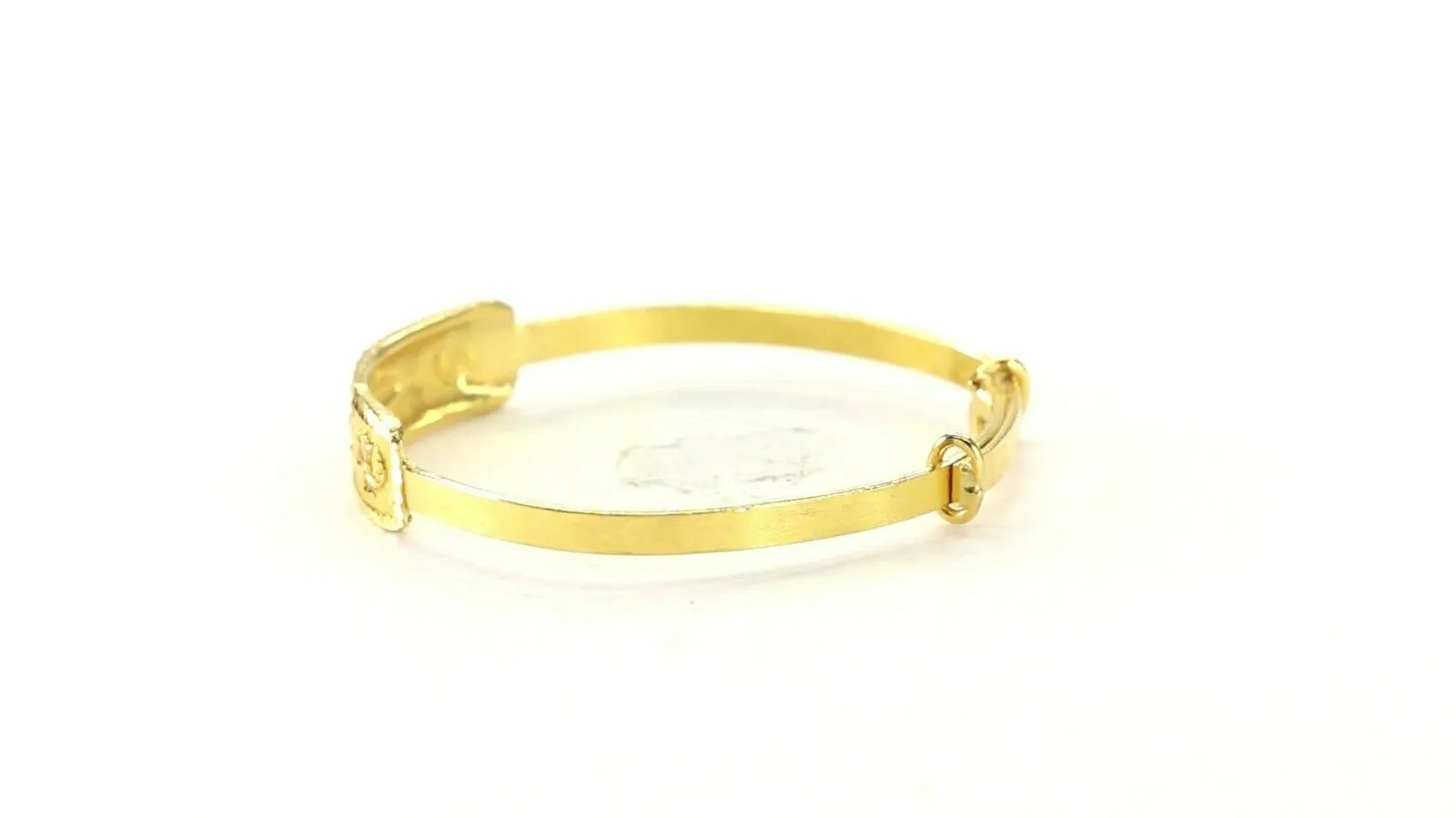 22k Bangle Solid Gold Simple Children Religious Sikh Diamond Cut Bangle cb1304