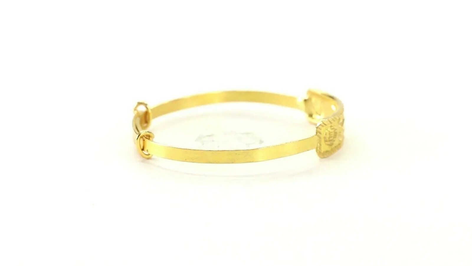 22k Bangle Solid Gold Simple Children Religious Sikh Diamond Cut Bangle cb1304