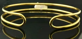 22k Bangle Solid Gold Simple Ladies Designer Spring Cuff Design BR200