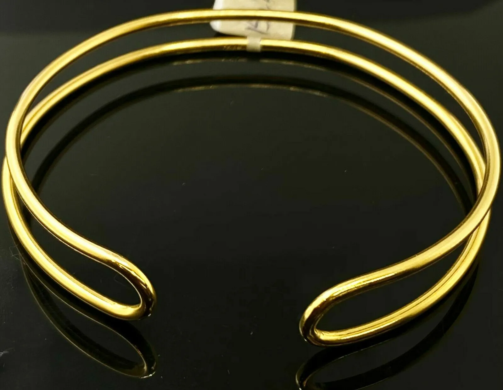 22k Bangle Solid Gold Simple Ladies Designer Spring Cuff Design BR200