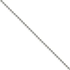 2mm Titanium Polished Ball Chain Necklace