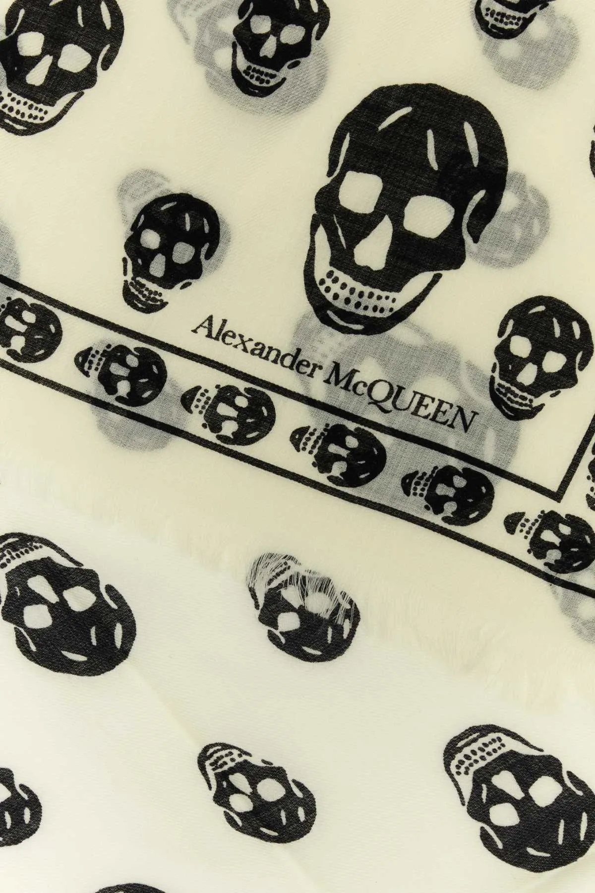 Alexander Mcqueen Embroidered Wool Foulard