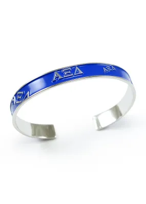 Alpha Xi Delta Dark Blue Bangle Cuff Bracelet