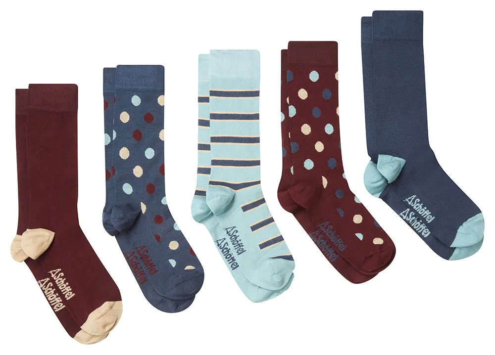 Bamboo Sock (Box of 5)                             Pale Blue Mix