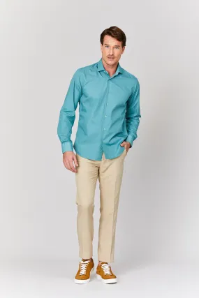 basic green cotton muslin shirt