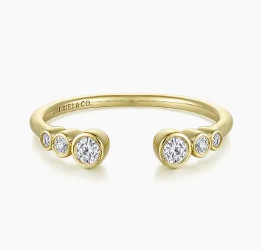 Bezel Set Diamond Split Stackable Ring