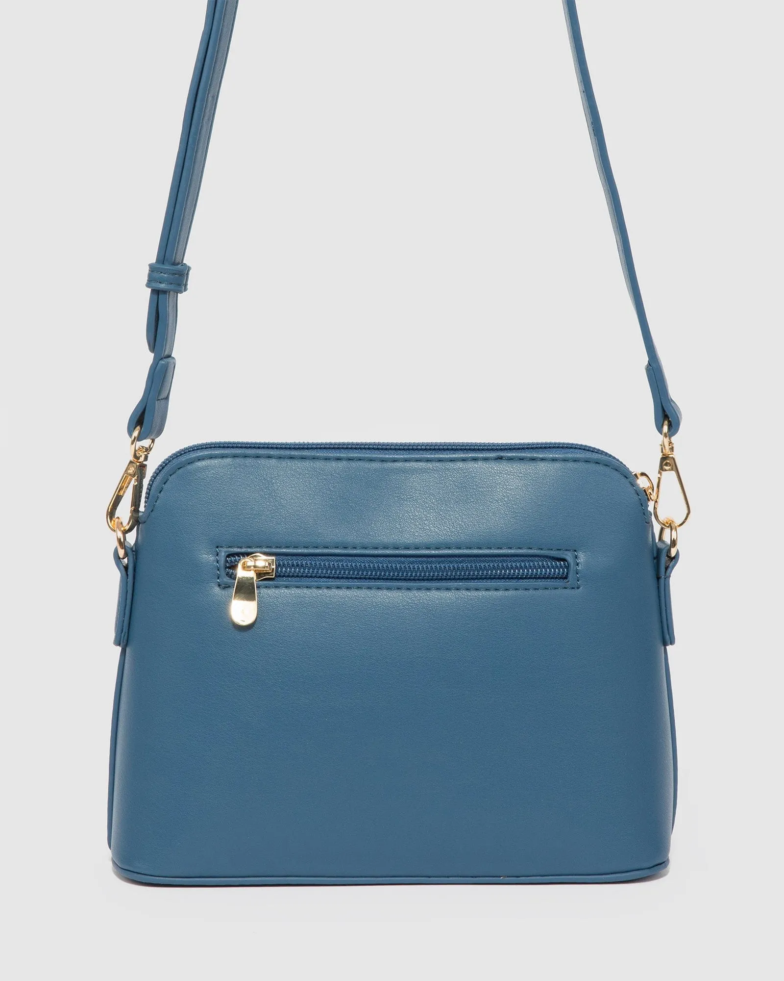 Blue Karen Embroidered Crossbody Bag