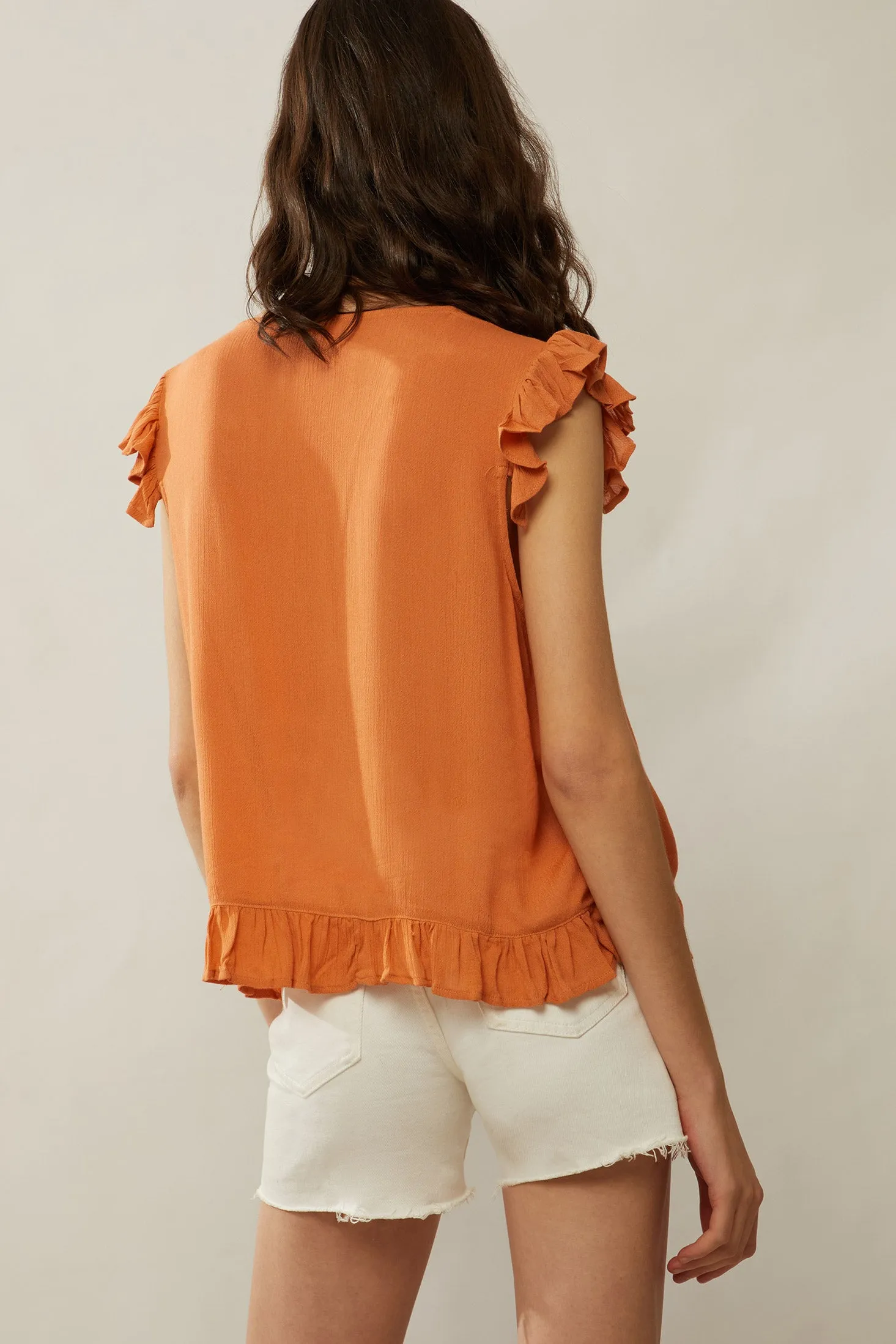 Bohera Audrey Anne Embroidered Frilled Top