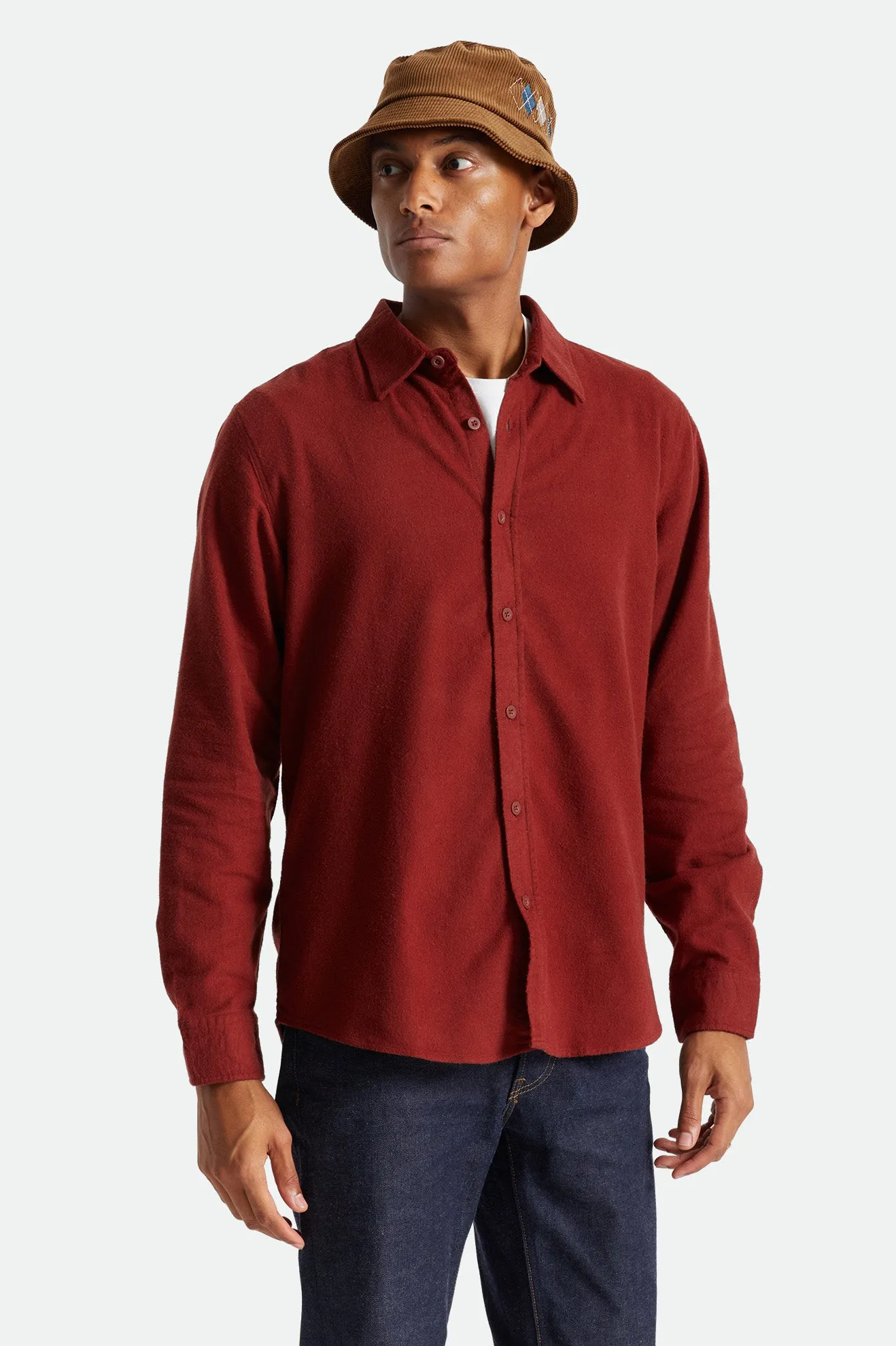 Bowery Soft Weave Np L/S Flannel - Dark Brick