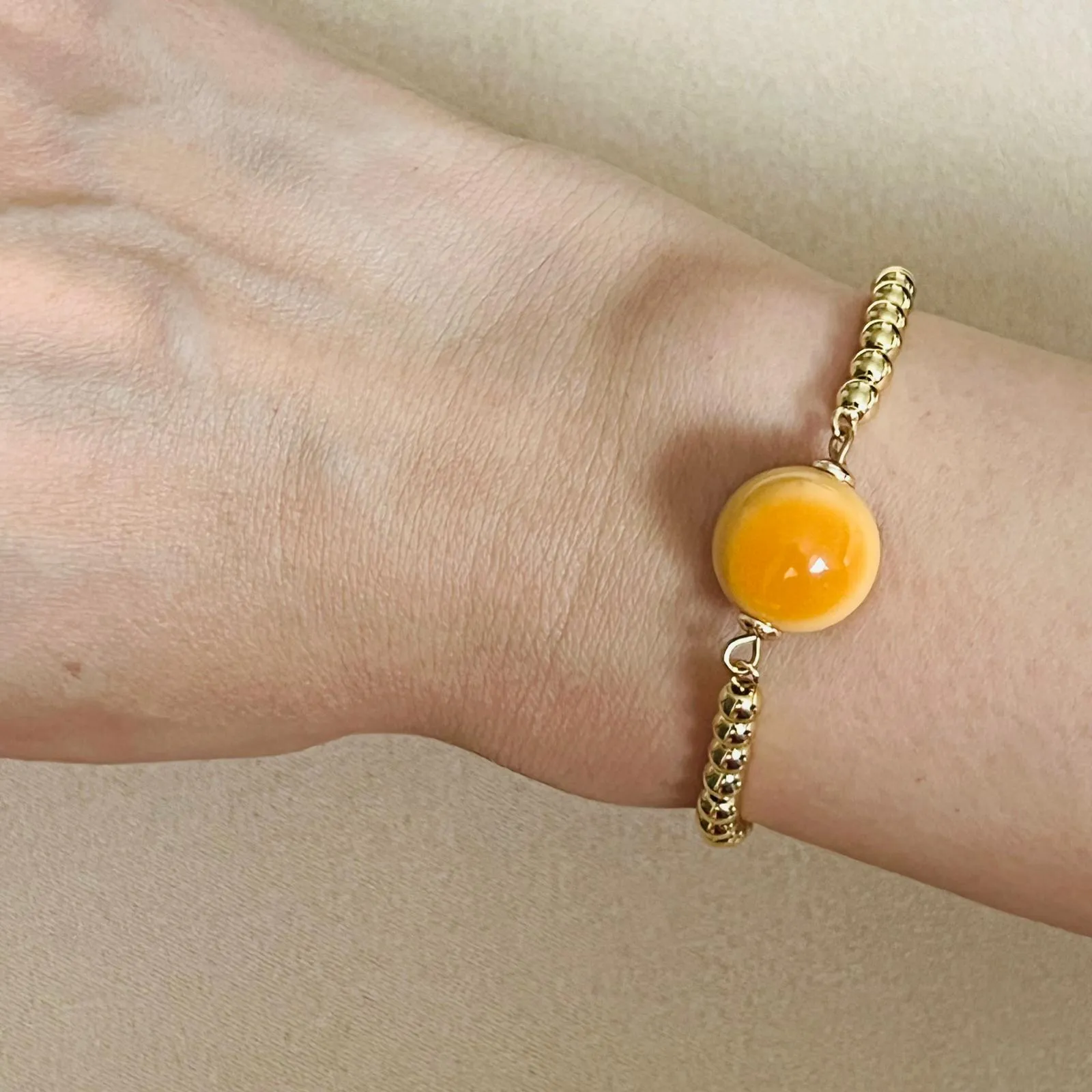 Burmese Yellow Agate La Forma Bracelet