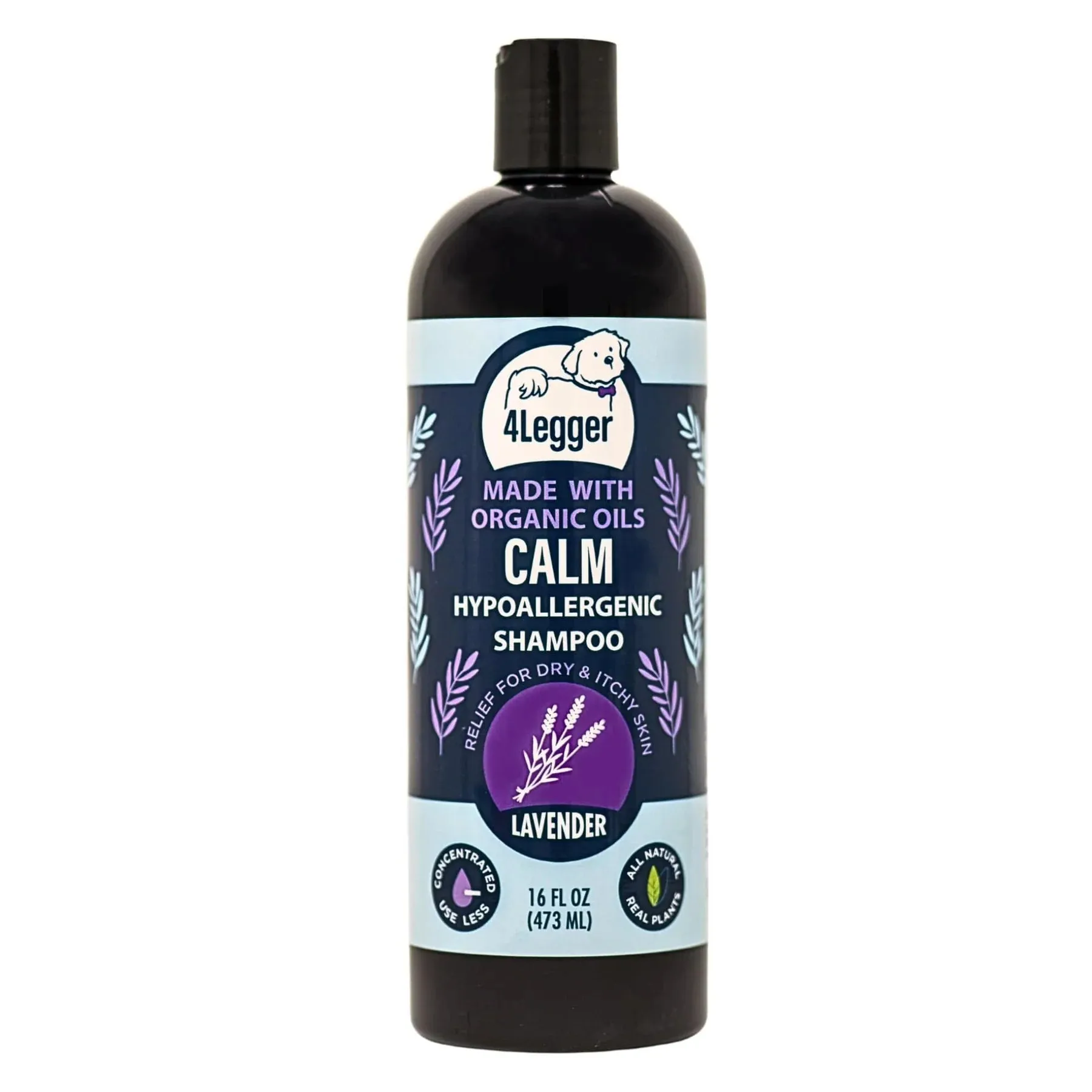 CALM Organic Lavender Dog Shampoo with Calendula and St. John's Wort