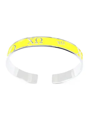 Chi Omega Bangle Cuff Bracelet (Yellow)