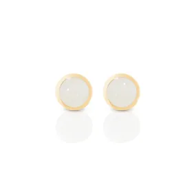 Circle sticker studs yellow gold with enamel