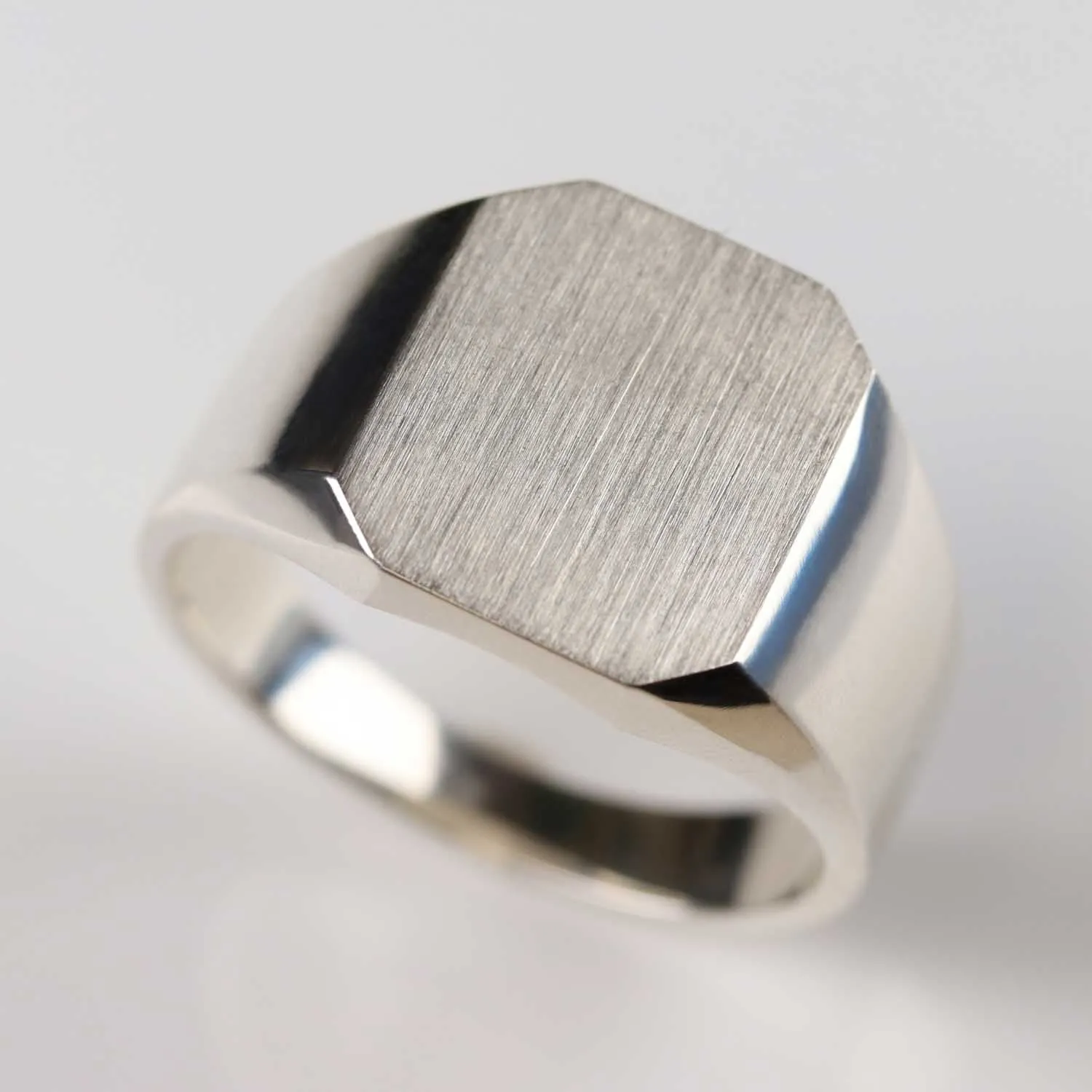 Clipped Corner Rectangle Signet Ring