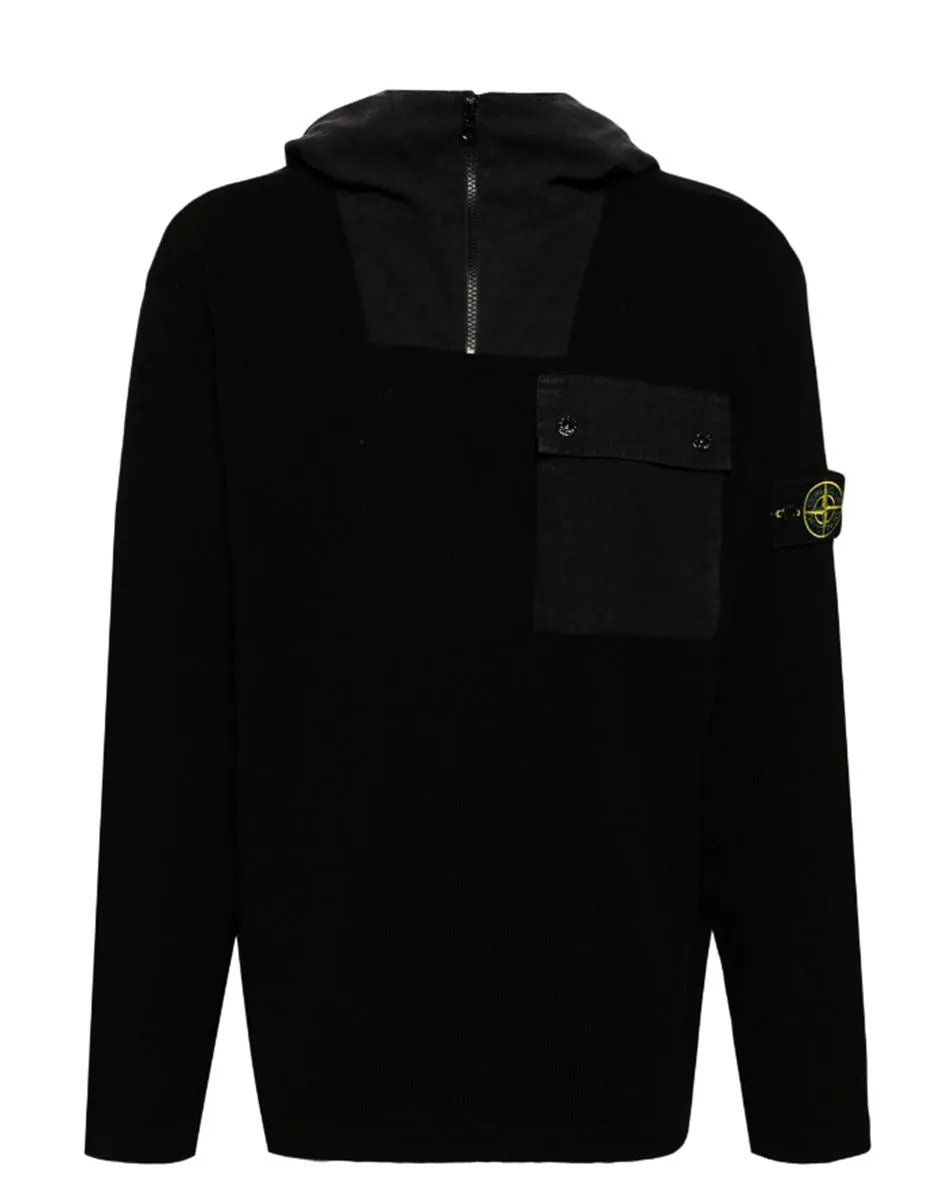 COMPASS-BADGE HOODED JUMPER