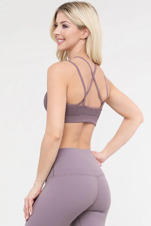 Cool Down Mesh Overlay Sports Bra