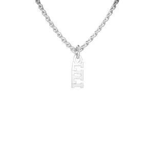 Custom Personalized Vertical Name Necklace with 2 inscriptions, 10 characters, 2 natural diamonds