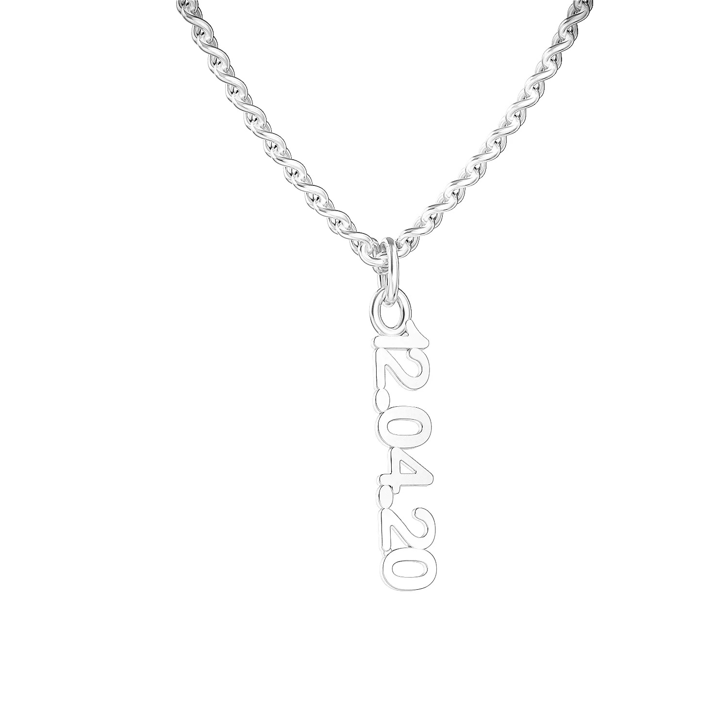 Custom Personalized Vertical Name Necklace with 2 inscriptions, 10 characters, 2 natural diamonds