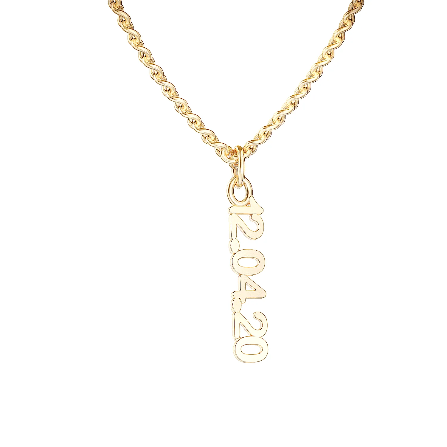 Custom Personalized Vertical Name Necklace with 2 inscriptions, 9 characters, 2 natural diamonds