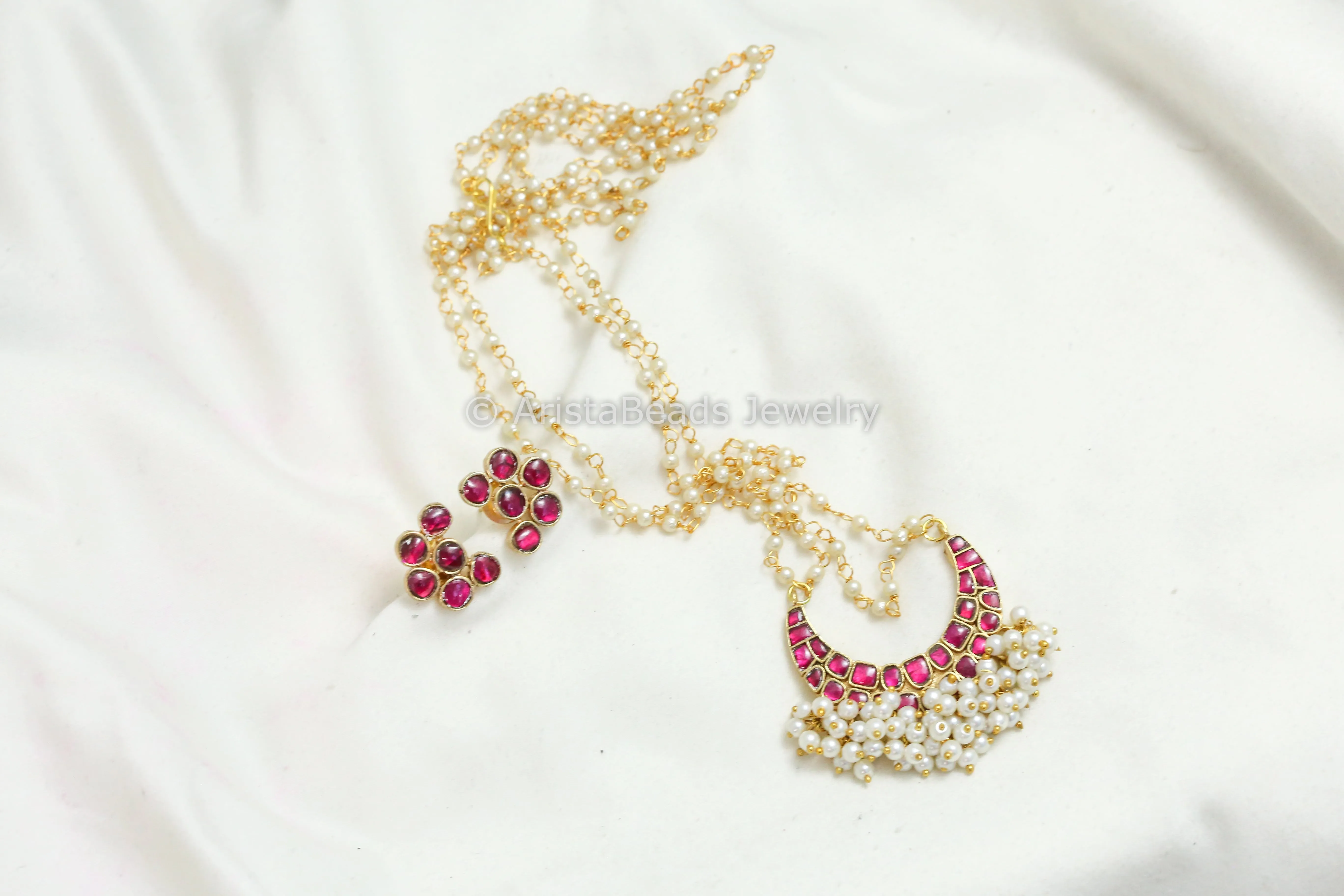 Dainty Ruby Jadau Necklace